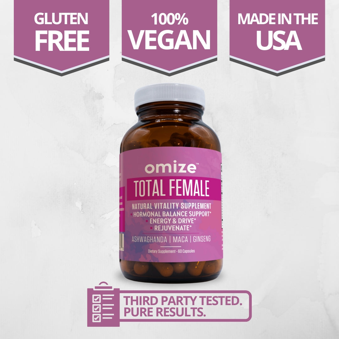 Packaging of Premium Feminine Balance Gummies with customer review images and text.